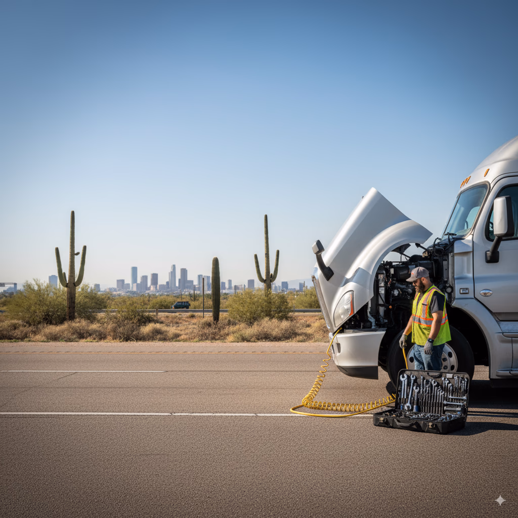 Mobile diesel mechanic providing emergency roadside assistance